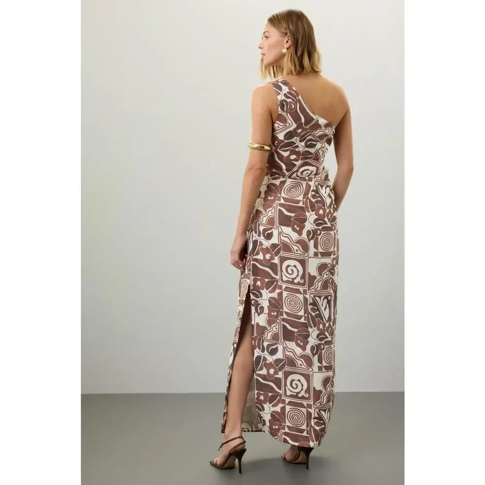 Mara Hoffman Brown Geometric Enya Dress Size 2 - Picture 3 of 6